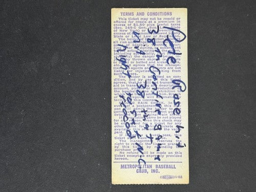 Pete Rose Breaks NL  Hit Record 38 IN A Row TICKET STUB Reds Vs Mets 7/25/ 1978