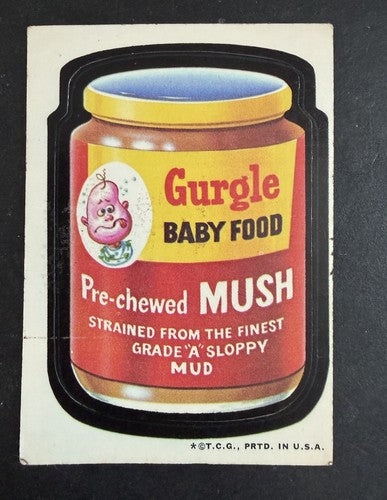 1973 Topps Wacky Packages Gurgle Baby Food RED Ludlow back RARE