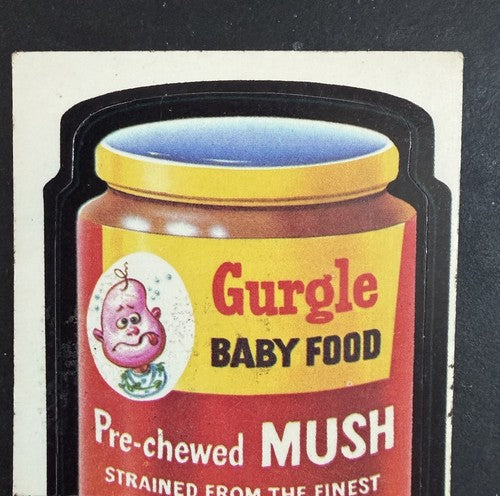 1973 Topps Wacky Packages Gurgle Baby Food RED Ludlow back RARE
