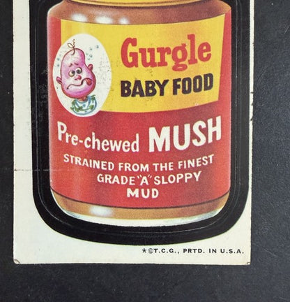 1973 Topps Wacky Packages Gurgle Baby Food RED Ludlow back RARE