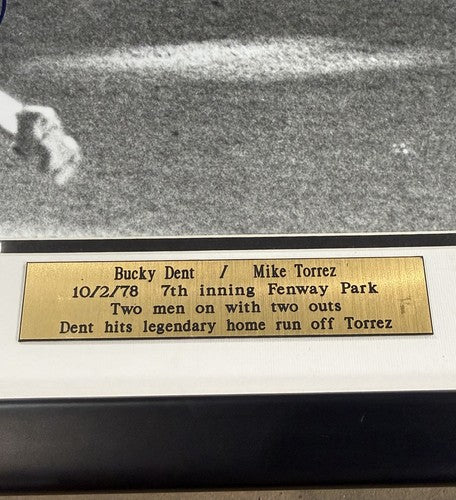 Bucky Dent Mike Torrez 1978 Playoff Hr  Yankees Signed Framed 16x20 Steiner Auto