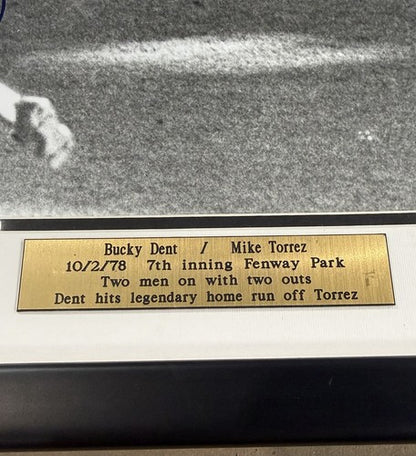 Bucky Dent Mike Torrez 1978 Playoff Hr  Yankees Signed Framed 16x20 Steiner Auto