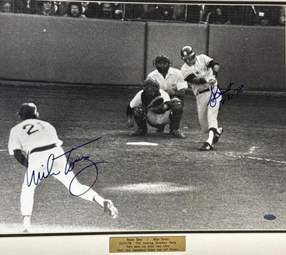 Bucky Dent Mike Torrez 1978 Playoff Hr  Yankees Signed Framed 16x20 Steiner Auto