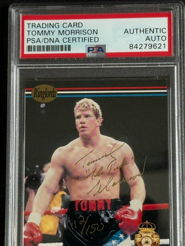 1991 Ringlords Tommy Morrison Rocky Signed The Duke Auto Psa Coa Mint Rc /150