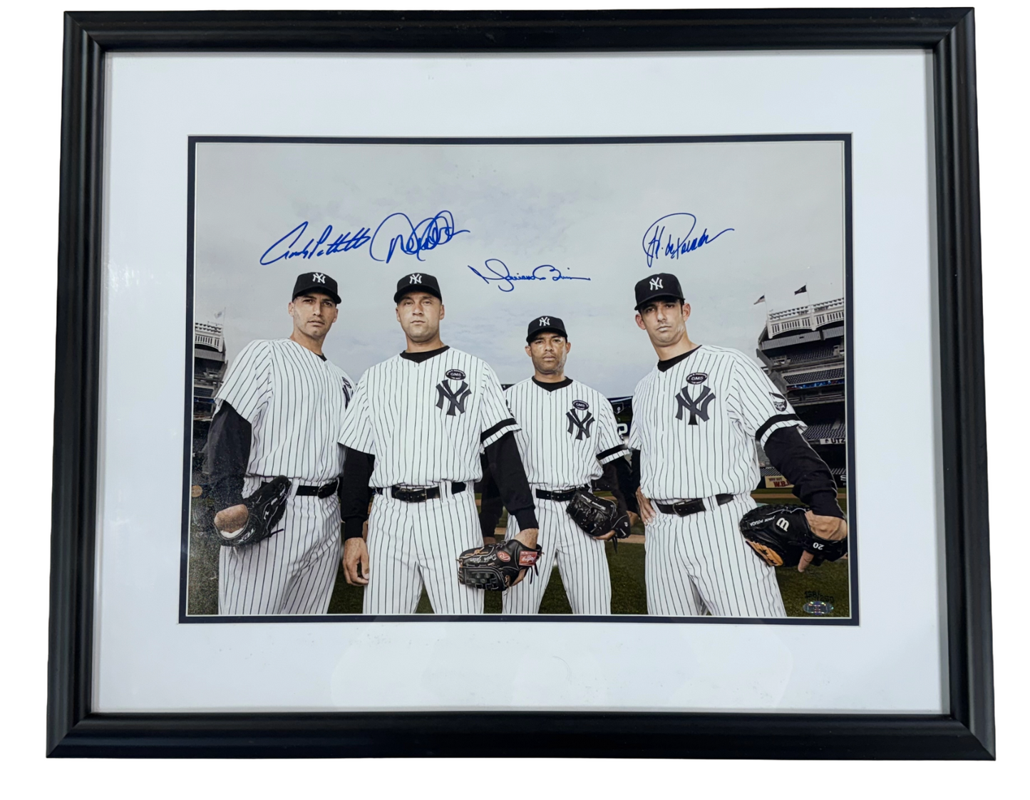 Yankees Core 4 Signed Framed 20x24 Photo Derek Jeter Rivera Posada Auto Steiner