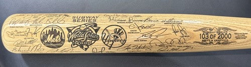 Ny Yankees Vs Mets Subway World Series 2000 BASEBALL ENGRAVED Bat Jeter Piazza