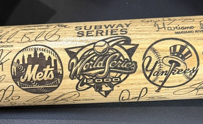 Ny Yankees Vs Mets Subway World Series 2000 BASEBALL ENGRAVED Bat Jeter Piazza