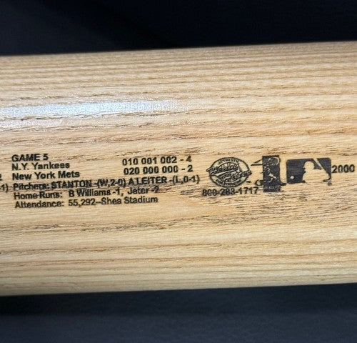 Ny Yankees Vs Mets Subway World Series 2000 BASEBALL ENGRAVED Bat Jeter Piazza