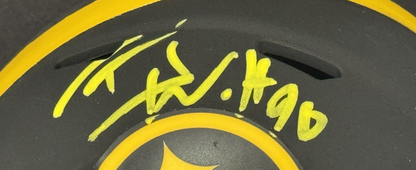 TJ Watt Signed Eclipse Alt Mini Helmet Auto BAS COA Pittsburgh Steelers DPOY