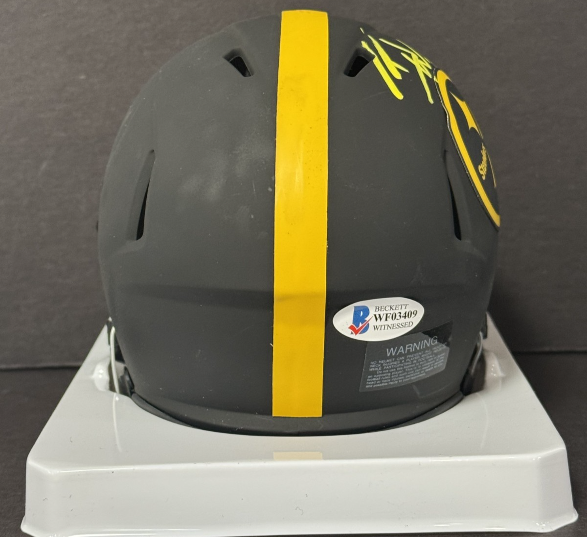 TJ Watt Signed Eclipse Alt Mini Helmet Auto BAS COA Pittsburgh Steelers DPOY