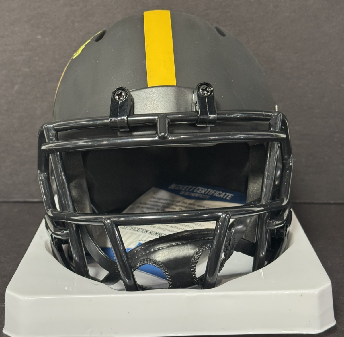 TJ Watt Signed Eclipse Alt Mini Helmet Auto BAS COA Pittsburgh Steelers DPOY