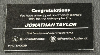 Jonathan Taylor Signed Ridell Mini Helmet Auto Fanatics COA Indianapolis Colts