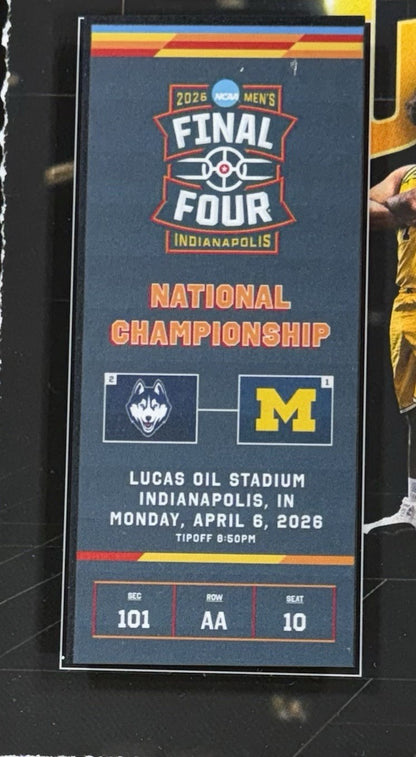 NCAA 2026 Team  Champions Michigan 3D Team Photo Framed 22x22 Elliot  Cadeau MVP