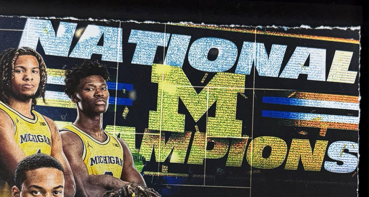 NCAA 2026 Team  Champions Michigan 3D Team Photo Framed 22x22 Elliot  Cadeau MVP