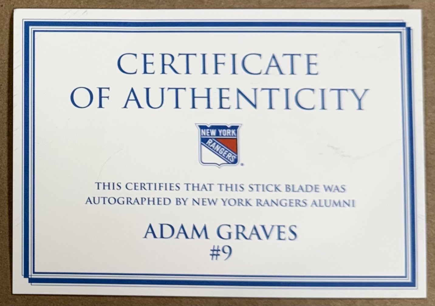 Adam Graves Signed Stick Blade Framed Shadowbox Auto Ny Rangers Team Certified