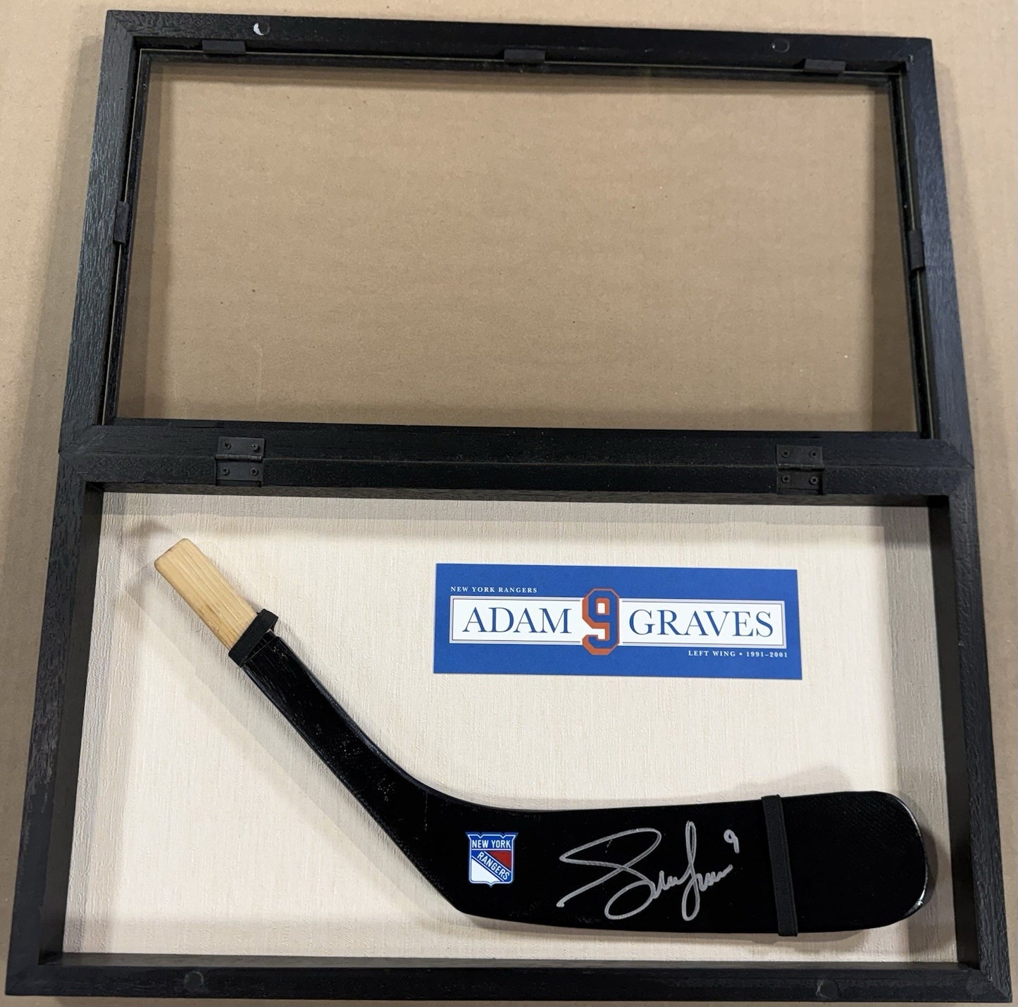 Adam Graves Signed Stick Blade Framed Shadowbox Auto Ny Rangers Team Certified