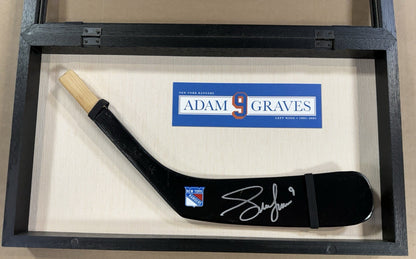Adam Graves Signed Stick Blade Framed Shadowbox Auto Ny Rangers Team Certified