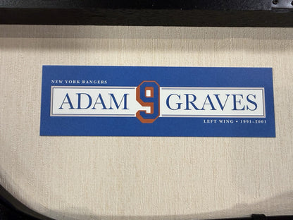 Adam Graves Signed Stick Blade Framed Shadowbox Auto Ny Rangers Team Certified