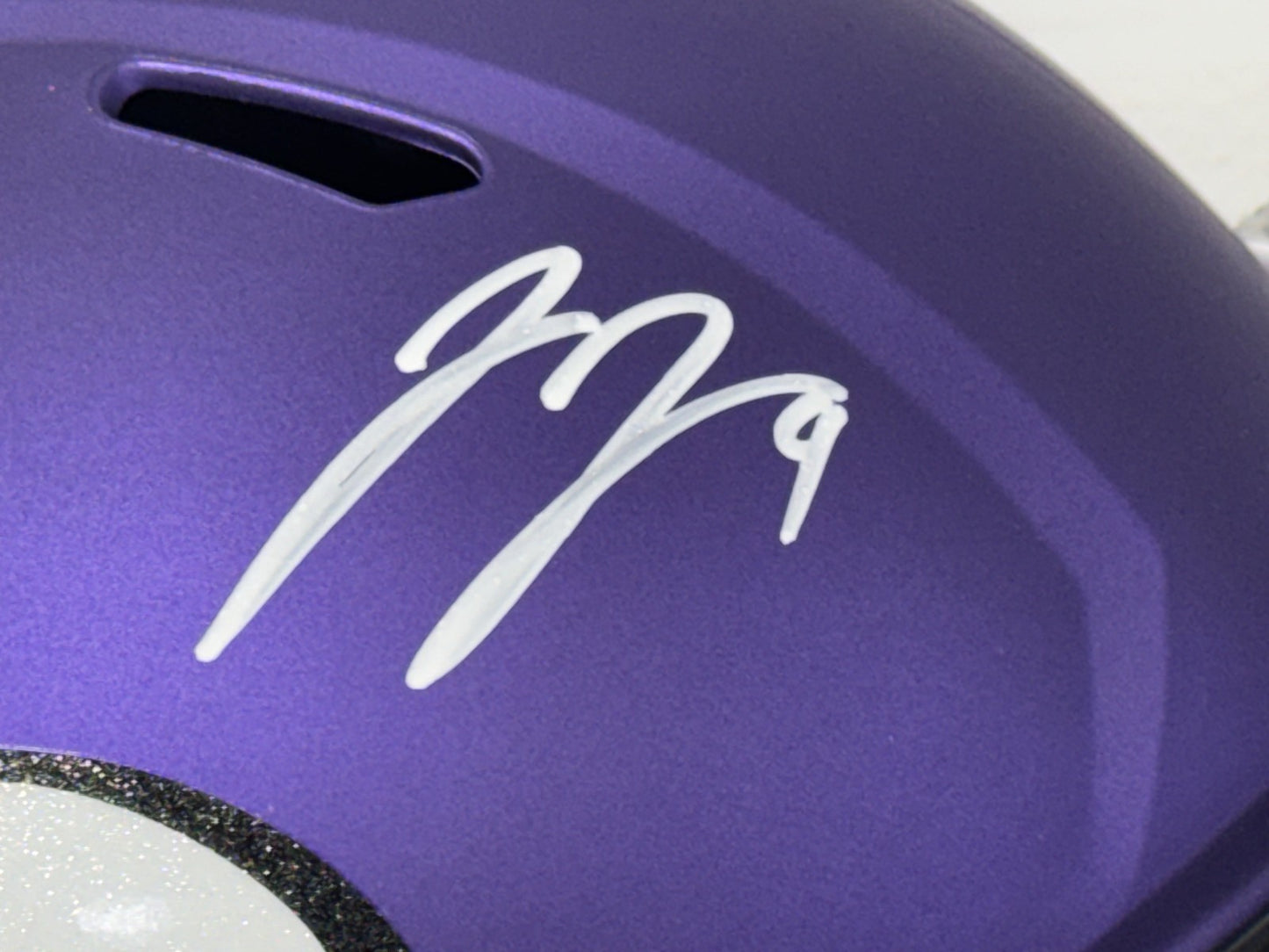 J.J. McCarthy Signed Full Size Replica Helmet Auto BAS COA Minnesota Vikings QB