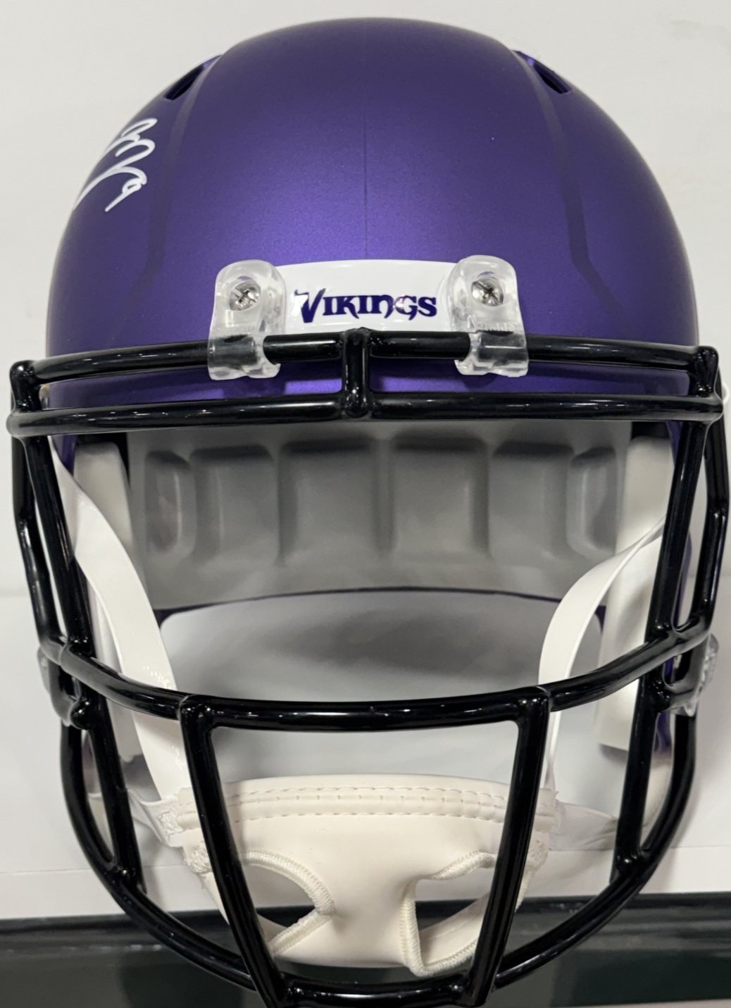 J.J. McCarthy Signed Full Size Replica Helmet Auto BAS COA Minnesota Vikings QB