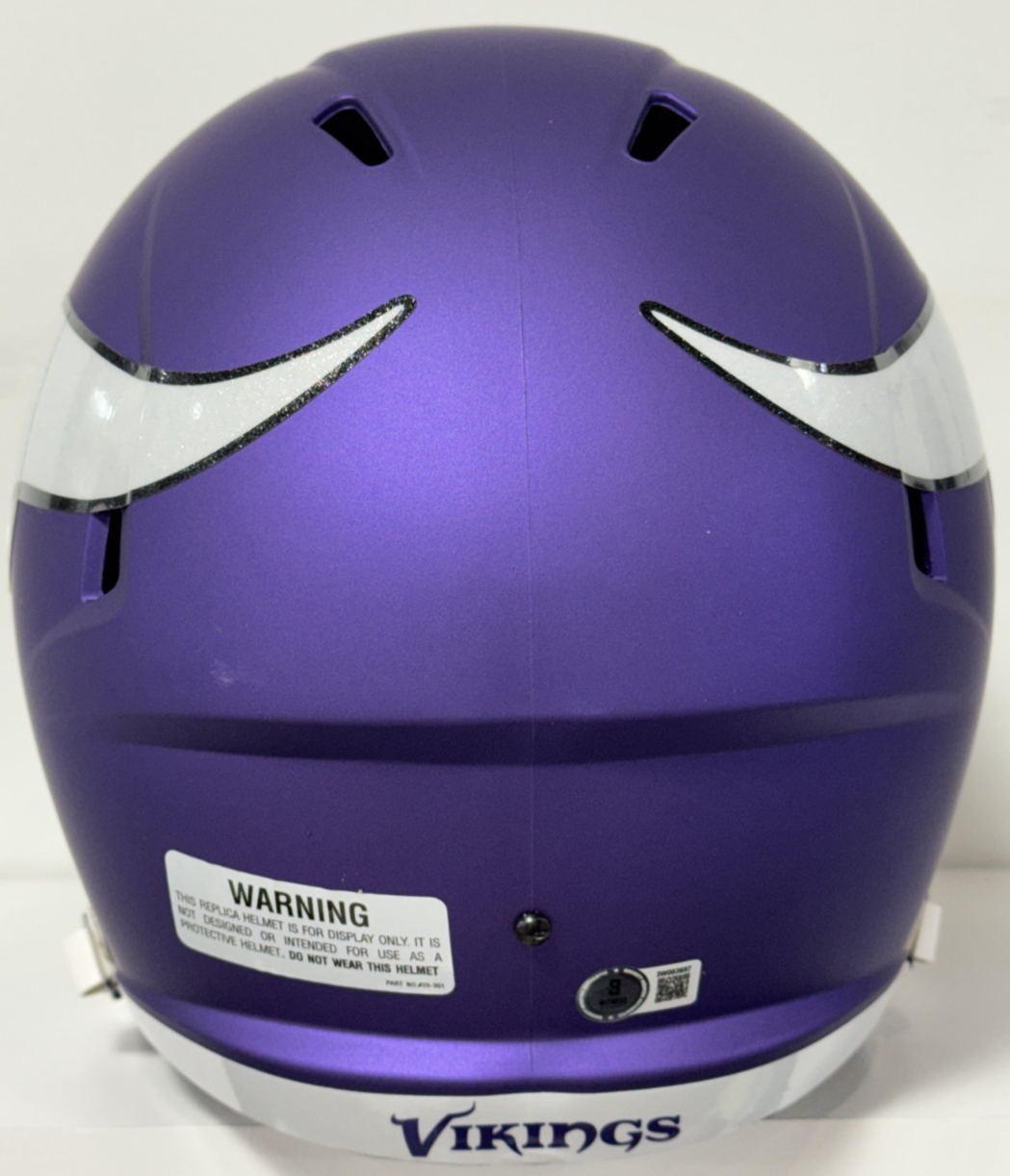 J.J. McCarthy Signed Full Size Replica Helmet Auto BAS COA Minnesota Vikings QB