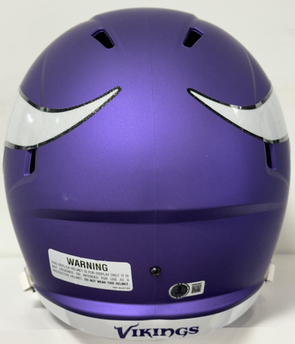 J.J. McCarthy Signed Full Size Replica Helmet Auto BAS COA Minnesota Vikings QB