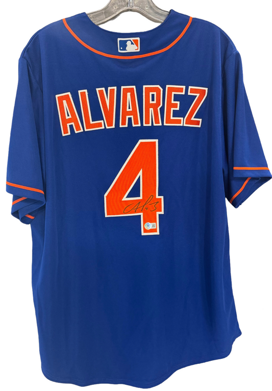Francisco Alvarez Signed Official Blue Nike Jersey Auto BAS COA New York Mets
