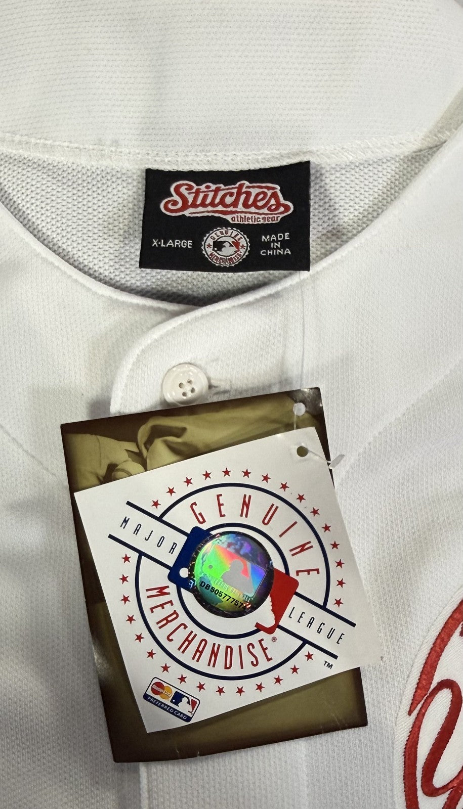 Genuine Mlb NY Yankees Sitches Athletic Gear White Jersey XL New W/ Tags