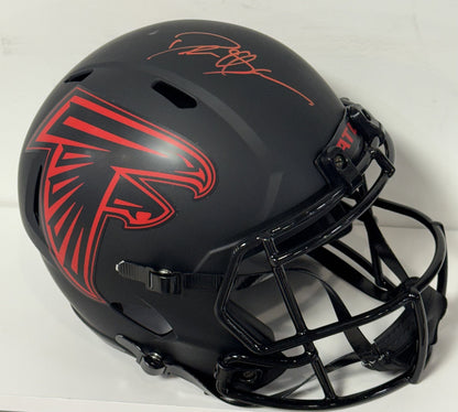 Deion Sanders Signed Riddell Eclipse Replica Helmet Auto BAS COA Atlanta Falcons