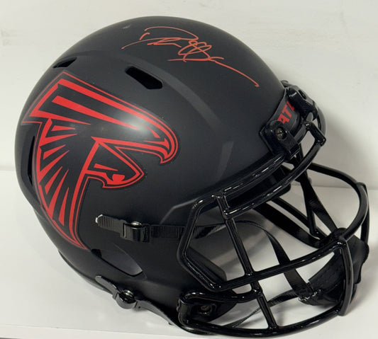Deion Sanders Signed Riddell Eclipse Replica Helmet Auto BAS COA Atlanta Falcons