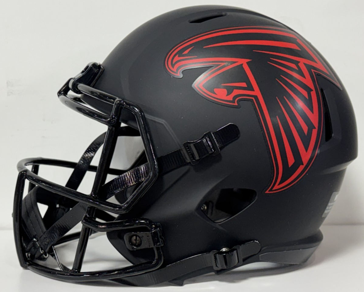 Deion Sanders Signed Riddell Eclipse Replica Helmet Auto BAS COA Atlanta Falcons