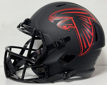 Deion Sanders Signed Riddell Eclipse Replica Helmet Auto BAS COA Atlanta Falcons