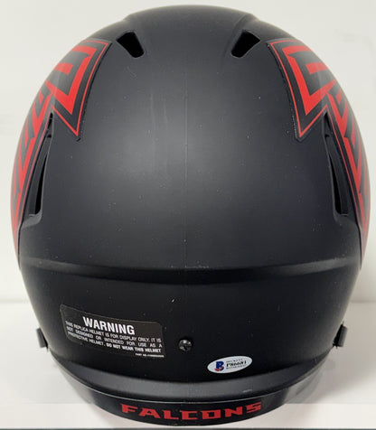 Deion Sanders Signed Riddell Eclipse Replica Helmet Auto BAS COA Atlanta Falcons