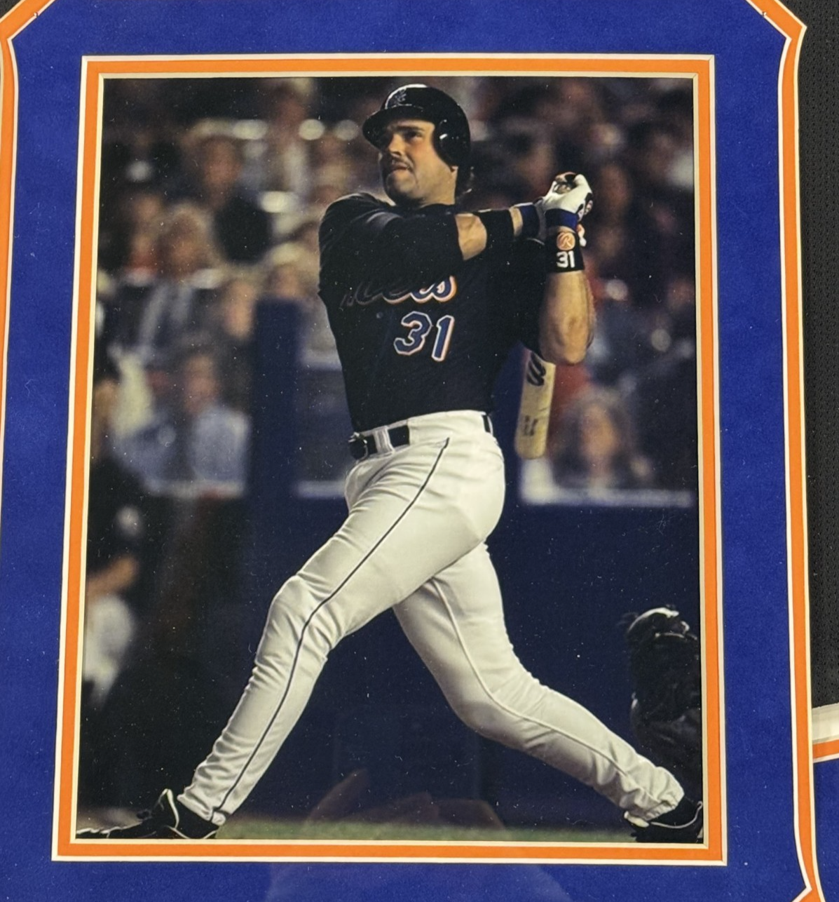Mike Piazza Signed Stat Jersey Framed Mets HOF 2016 #31 Retired 12x A.S Auto JSA