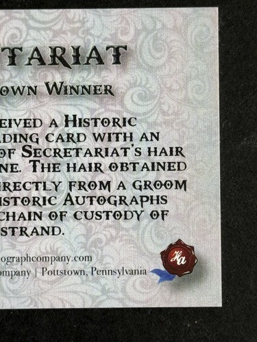 Secretariat SP 2020 Historical Dna Hair Strand 1973 Belmont Triple Crown /247