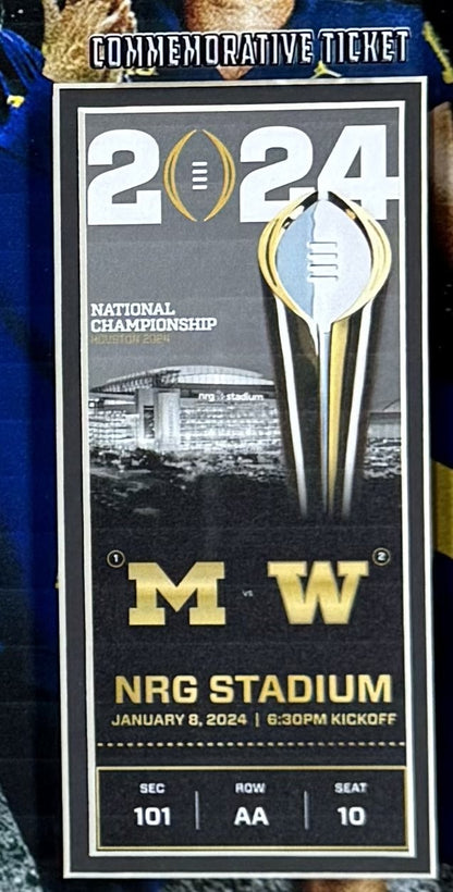 2023 National Champions Michigan CFP 3D Photo Framed 22x22 Jim Harbaugh McCarthy