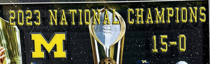 2023 National Champions Michigan CFP 3D Photo Framed 22x22 Jim Harbaugh McCarthy