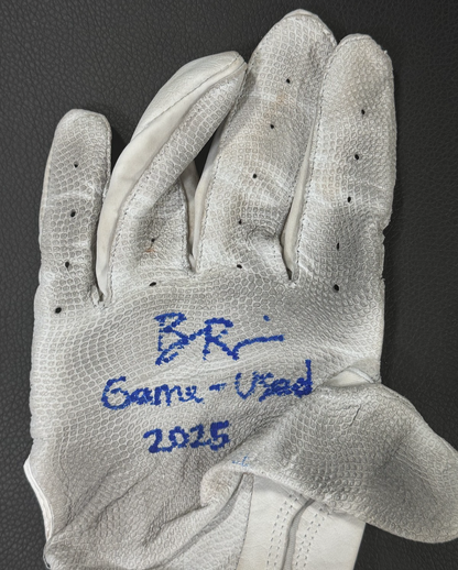 Ben Rice Yankees Signed Game Used Franklin Batting Gloves 2025 Auto Steiner COA