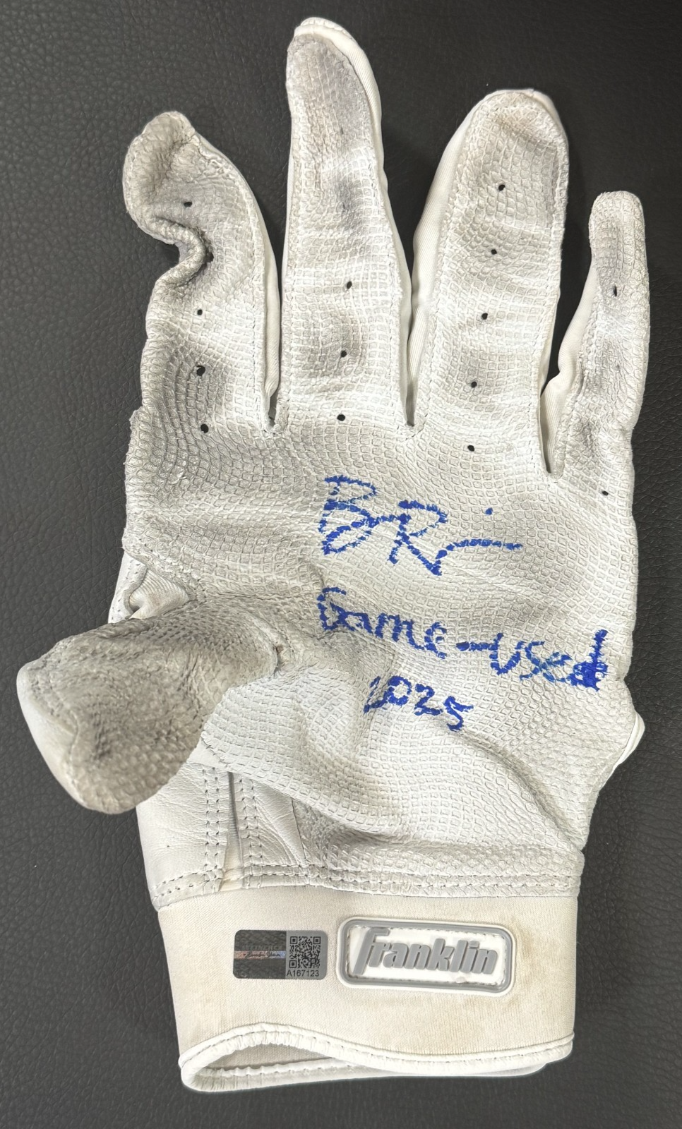 Ben Rice Yankees Signed Game Used Franklin Batting Gloves 2025 Auto Steiner COA