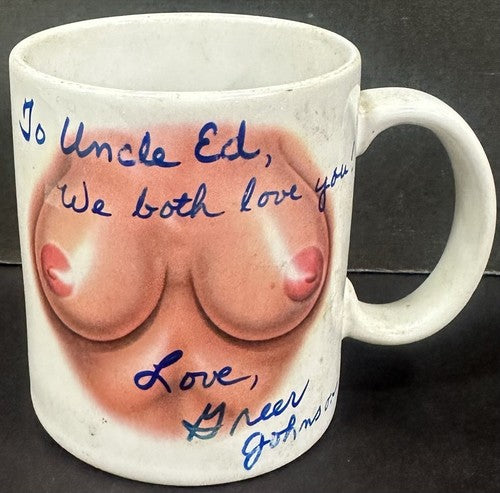 Mickey Mantle Greer Johnson Signed 1956 Topps Card Boob Mug Yankees Auto PSA 1/1