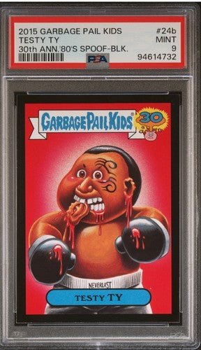2015 Garbage Pail Kids 30th Anniv 80s Black Border TESTY TY 24b Mike Tyson PSA 9