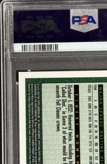 2022 Finest Flashbacks Babe Ruth SP Rose Gold Refractor #220 /15 PSA 9 Yankees