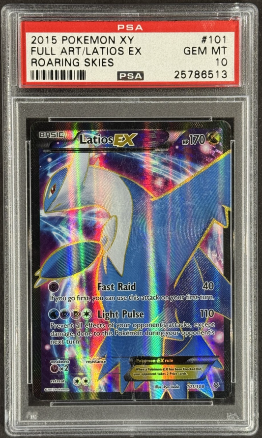 2015 Pokemon XY Full Art/Latios EX #101/108 Roaring Skies PSA 10 Gem Mint