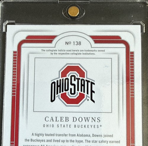 2025 National Treasures Collegiate Caleb Downs Patch ON CARD Auto /99 Ohio State