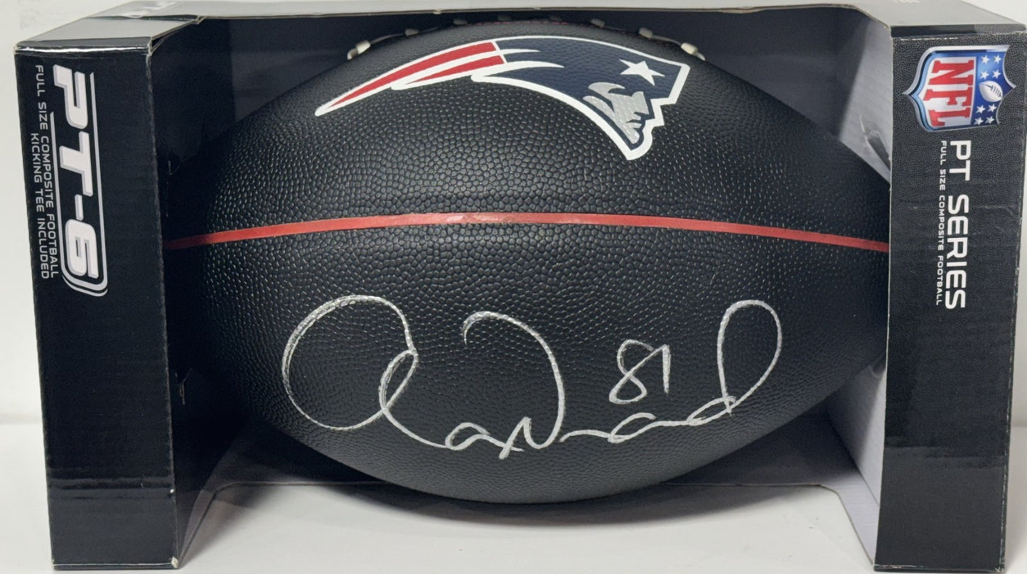 Aaron Hernandez Signed NFL Patriots Logo Football Mint Auto JSA LOA