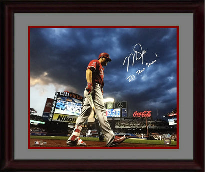 Mike Trout 16x20 Signed Its Trout Season auto Framed MLB Holo COA Citi Field MVP