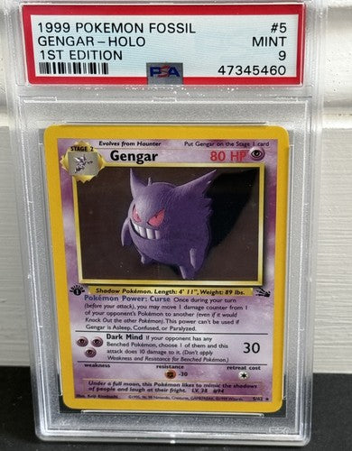 Pokemon Gengar Holo Rare 1st Edition Fossil #5 PSA 9 MINT Beauty