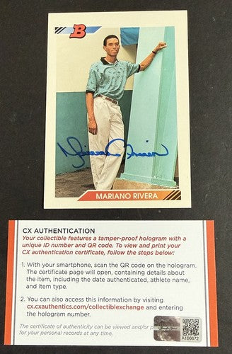 MARIANO RIVERA YANKEES SIGNED 1992 BOWMAN ROOKIE 302 Steiner AUTHENTIC Mint Auto