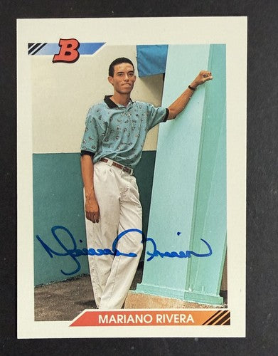 MARIANO RIVERA YANKEES SIGNED 1992 BOWMAN ROOKIE 302 Steiner AUTHENTIC Mint Auto