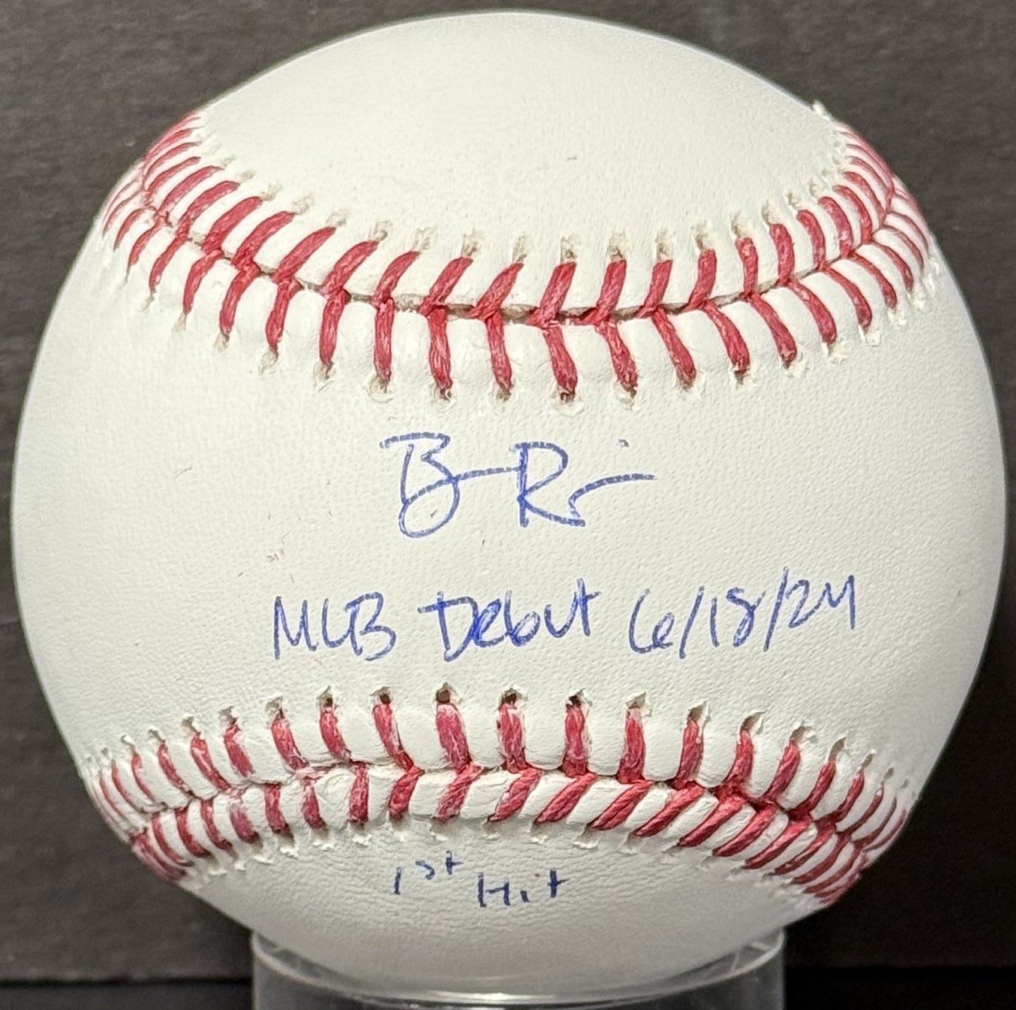 Ben Rice Signed Official Baseball Yankees Mlb Debut 1st Hit Auto /22 Steiner COA